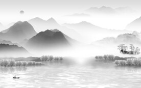 简约 别墅灰色山水 TIF分层