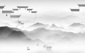 高档 新品灰色山水 TIF分层