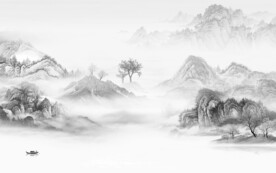 简约 新品灰色山水 TIF分层