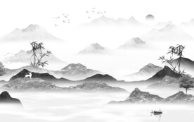 大气 新品灰色山水 TIF分层