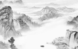 最新 高端灰色山水 TIF分层