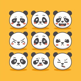 熊猫表情包矢量插画