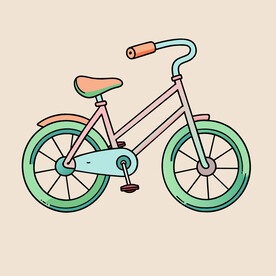 矢量车辆简约卡通儿童自行车