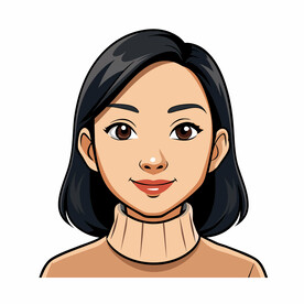 矢量人物黑发美丽女人