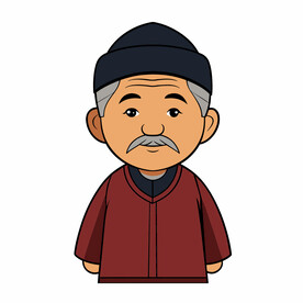 矢量人物卡通老人老爷爷