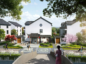 乡村改造绿化效果图