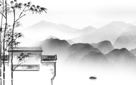 高清 意境灰色山水 TiF分层