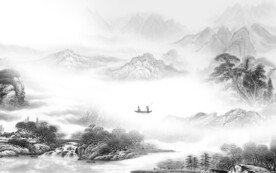 最新 意境灰色山水 TiF分层