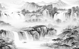 高端 灰色高清山水 Tif分层