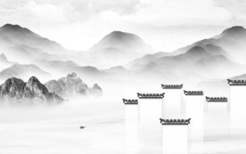 高端 简约灰色山水 TiF分层