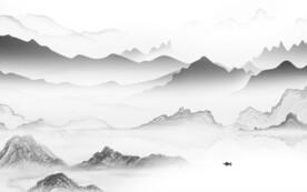 简约 意境灰色山水 TiF分层