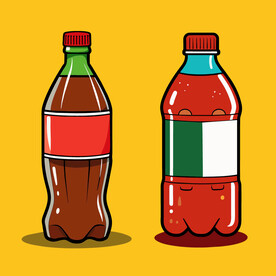 矢量饮料可口瓶装汽水