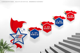 四个铁一般楼梯文化墙