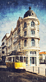 欧洲转角建筑风景油画 