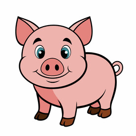 矢量动物家畜可爱的小猪