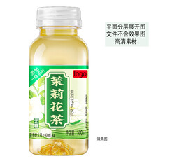 茉莉花茶饮料标签平面分层图