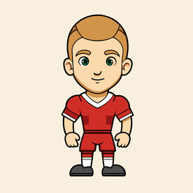 矢量人物卡通穿运动衣的小男孩