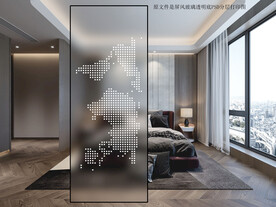 高清分层透明底屏风玻璃打印图