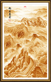 金色长城国画