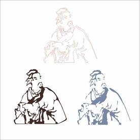 孟子轮廓矢量图