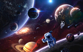 银河宇宙星球宇航员太空陨石背景