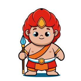 矢量人物可爱的孩子古罗马战士