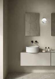 奶油风主卫效果图 新仿古砖