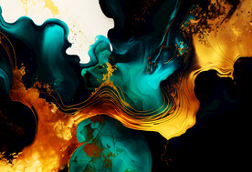 绿色渐变抽象波浪背景