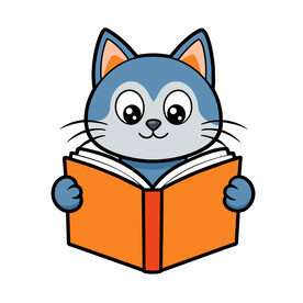 矢量动物萌宠看书的小猫