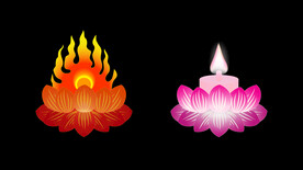 敦煌图案莲花座火焰纹蜡烛莲花灯