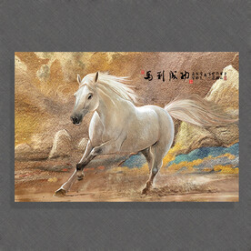艺术瓷砖白马油画欧式立体装饰画