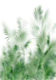 高清分层抽象绿植玻璃打印图