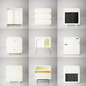 现代奶油风床头柜