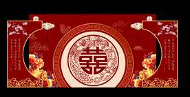 红色婚礼背景