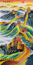 金色长城山水装饰画