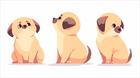 矢量狗狗简笔画