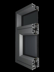 系统门窗 双内开窗E字样角