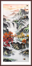 玄关水墨山水画