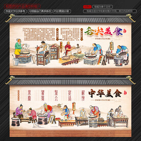 饭店饮食餐饮文化餐厅文化背景墙