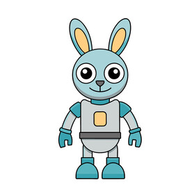 矢量动物造型科技机器兔