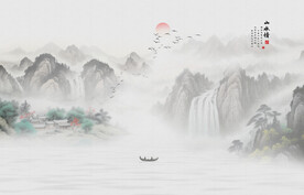 工笔国画山水画