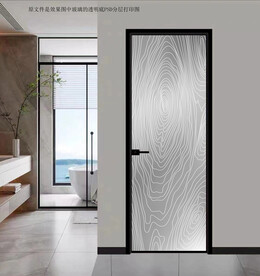 高清分层木纹平开门打印图