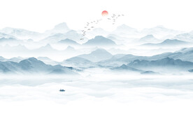 新中式水墨山水画