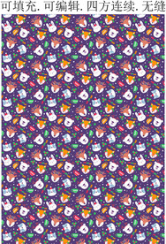 卡通动物头像 童趣动物图案 