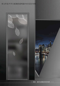 高清分层透明底平开门玻璃打印图
