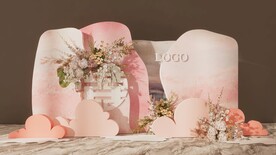 粉色婚礼迎宾区 su模型