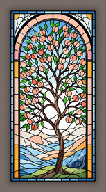 教堂蒂凡尼田园主题染色玻璃图案