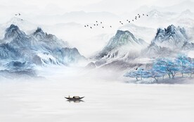 简约 中式清晰山水 TIF分层