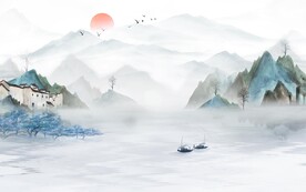 大气 中式意境山水 TIF分层