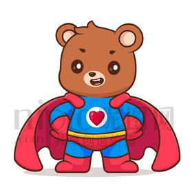 可爱卡通超人狗熊棕熊